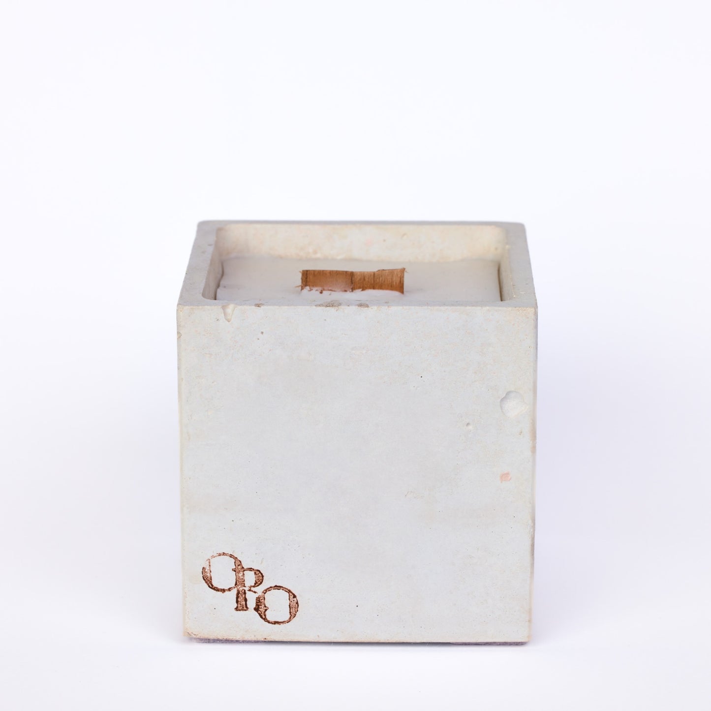 Square stone candle
