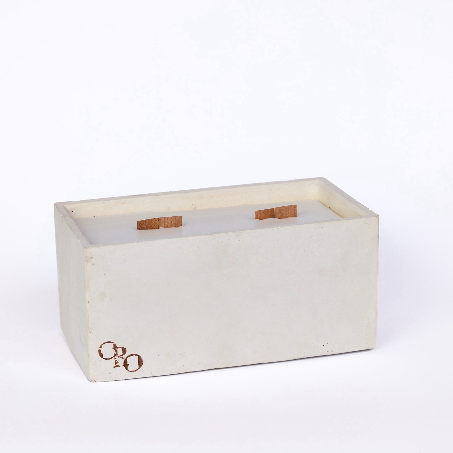Rectangle stone candle