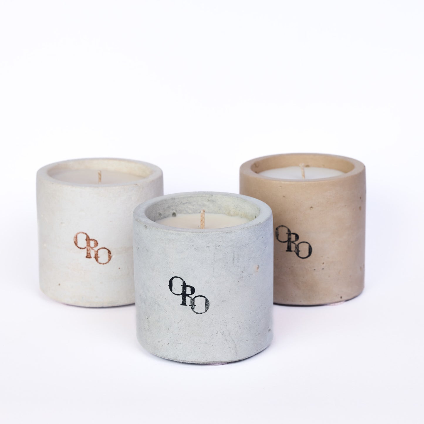 Small stone round candle