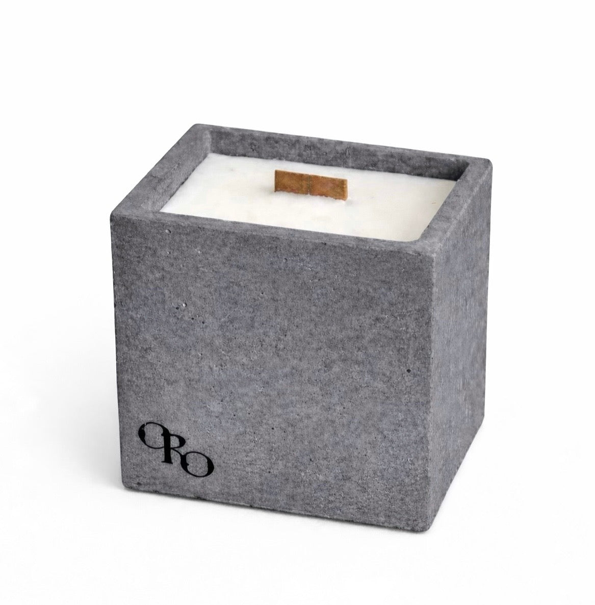 Square stone candle