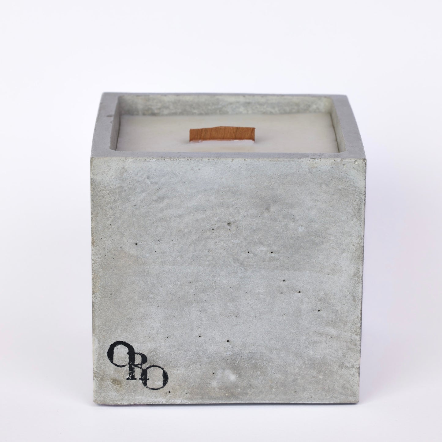 Square stone candle