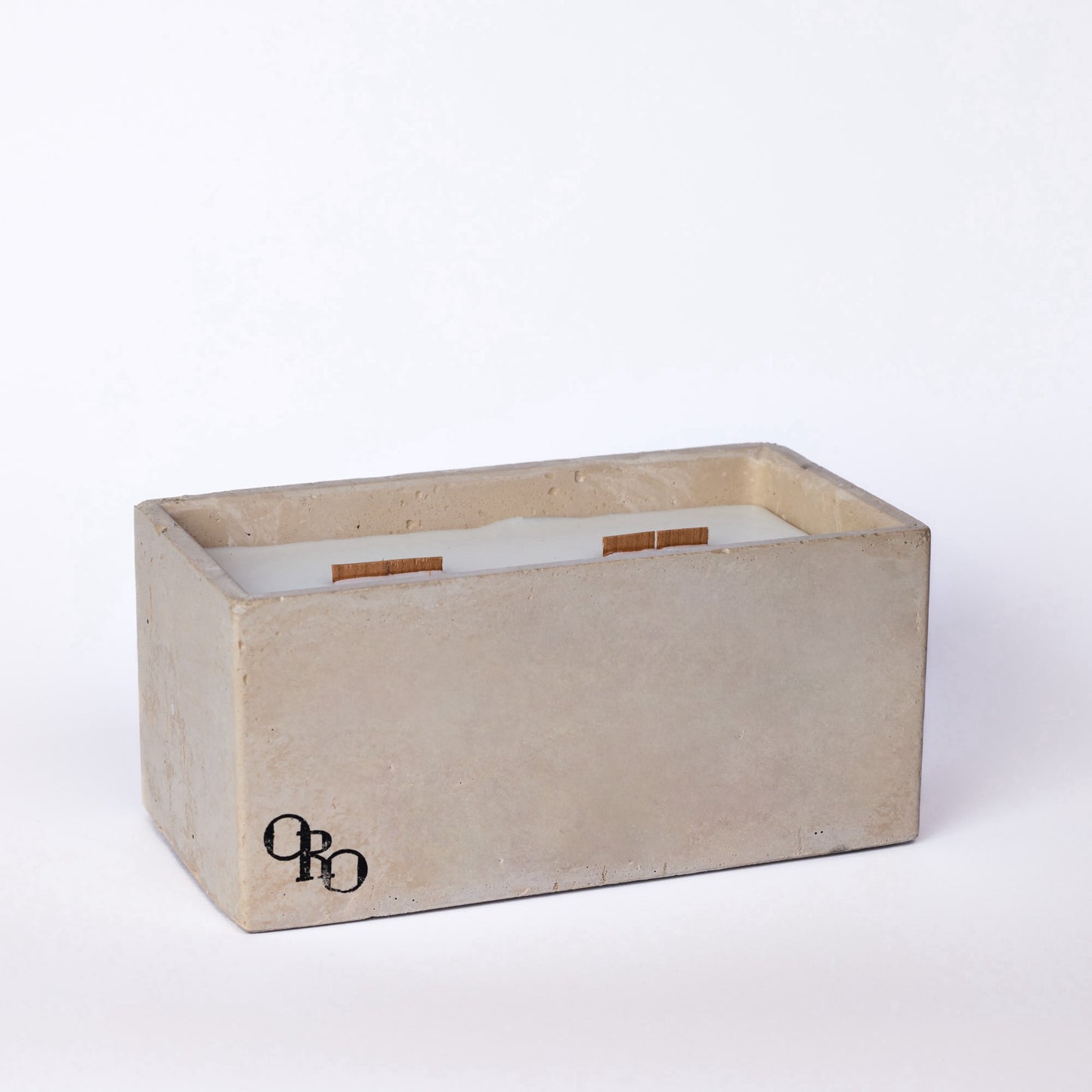 Rectangle stone candle