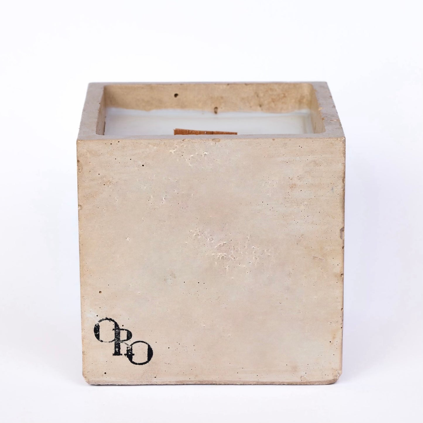 Square stone candle