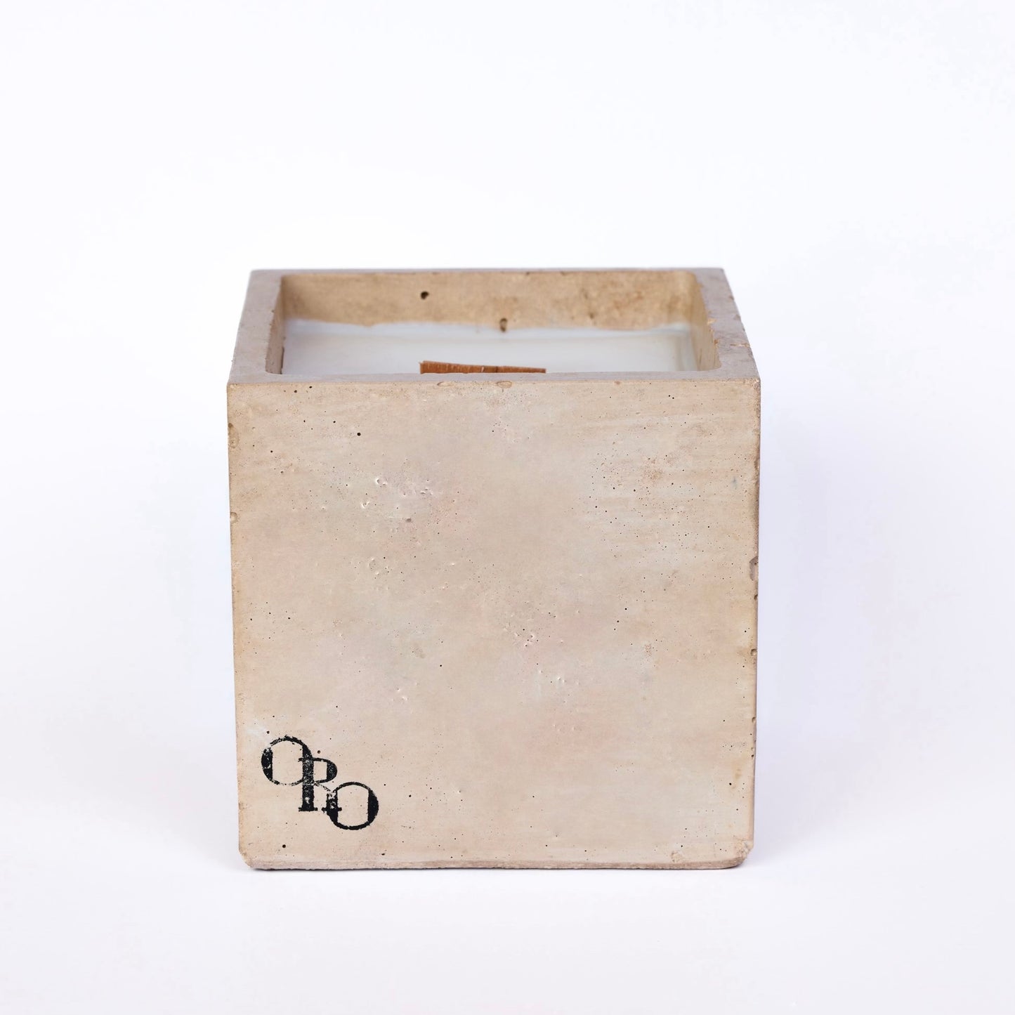 Square stone candle