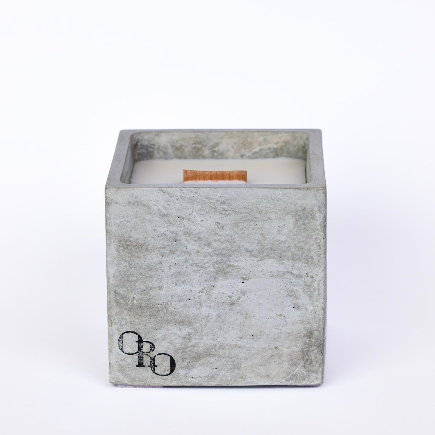 Square stone candle