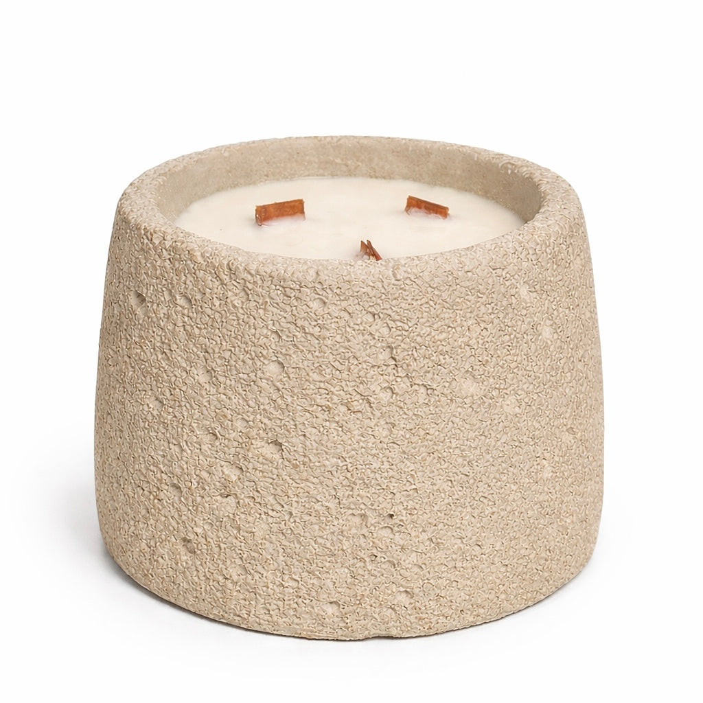 Large moon stone candle
