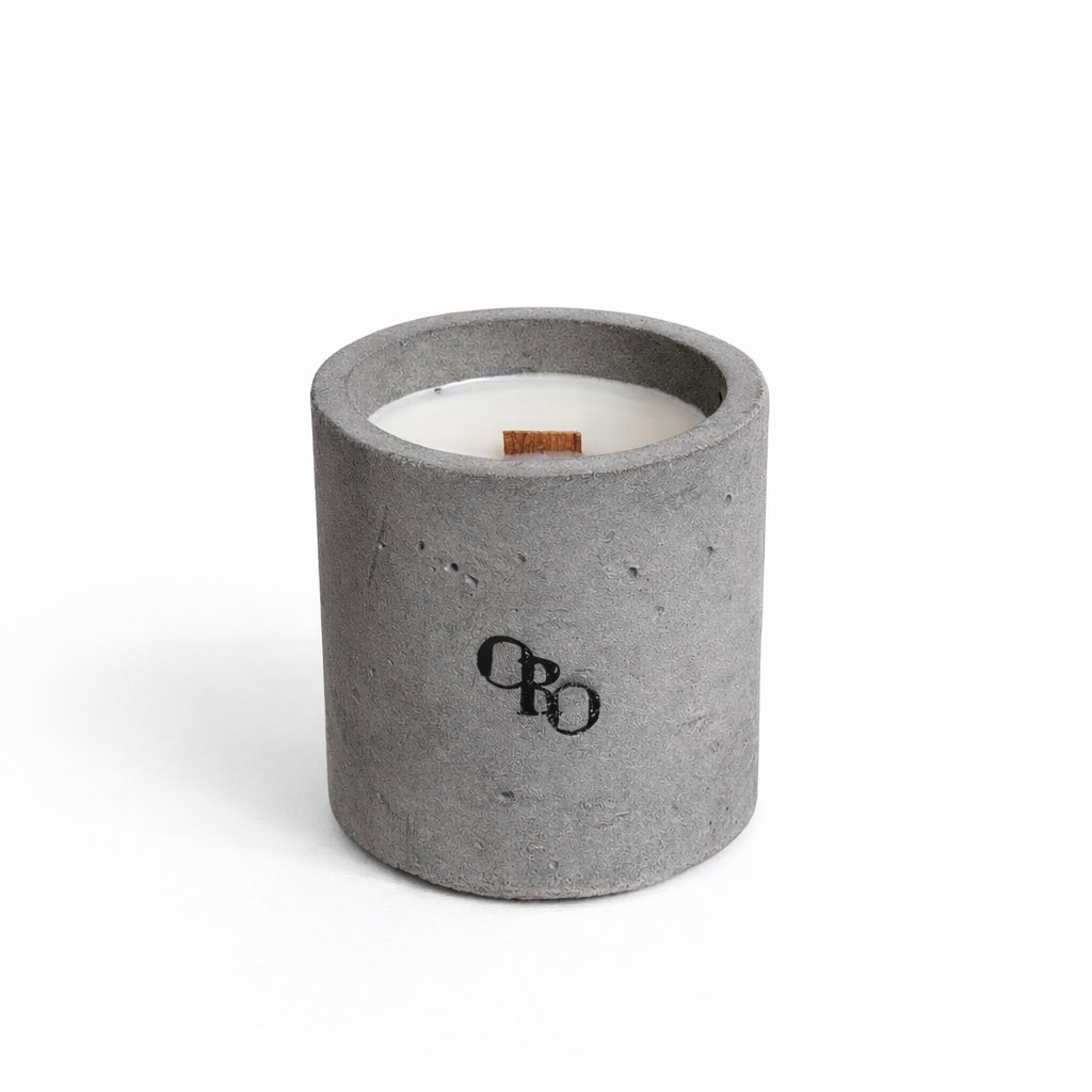 Small stone round candle