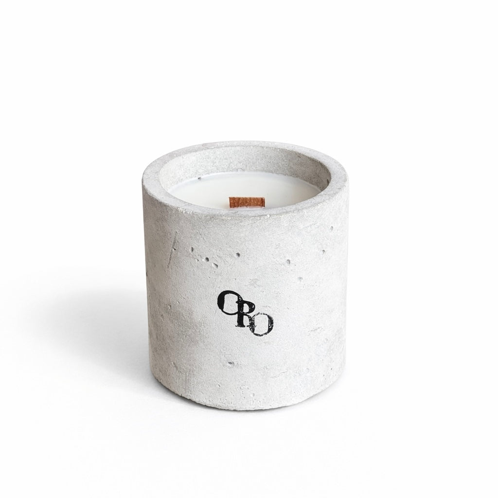 Small stone round candle