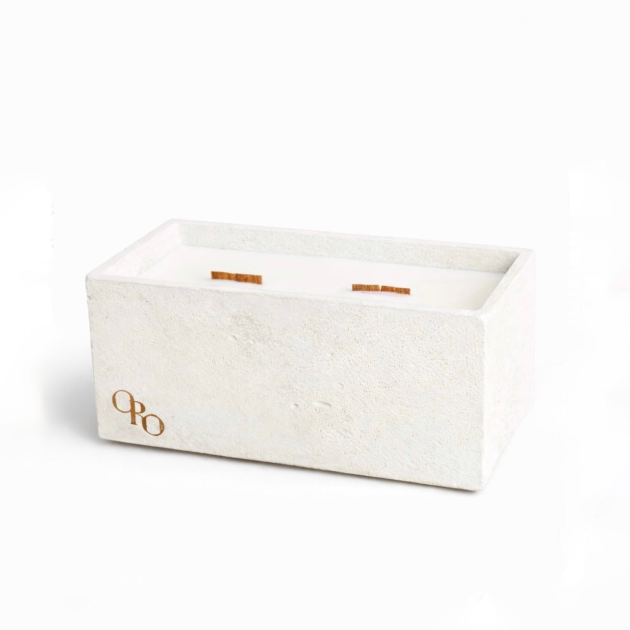 Rectangle stone candle