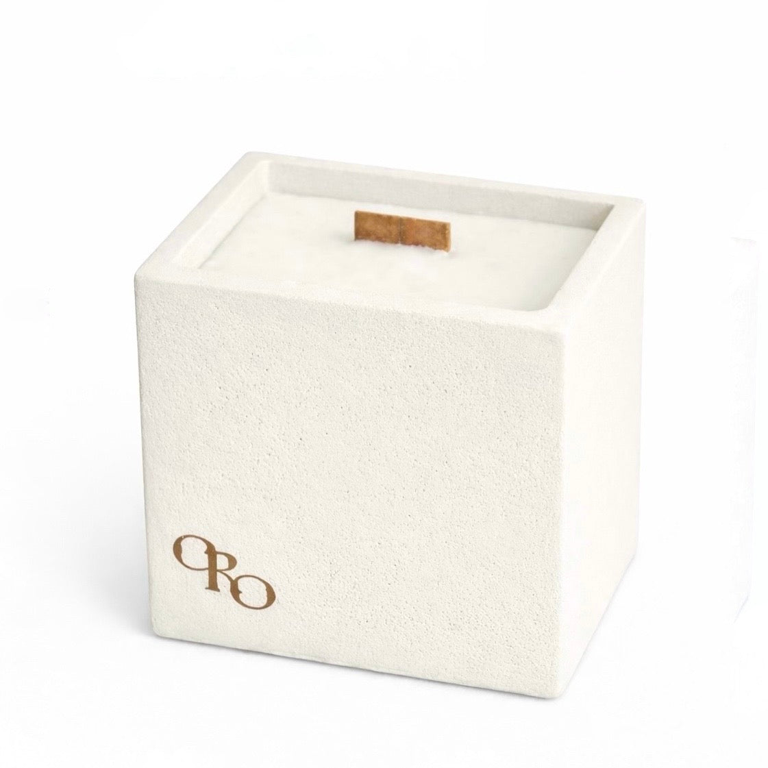 Square stone candle