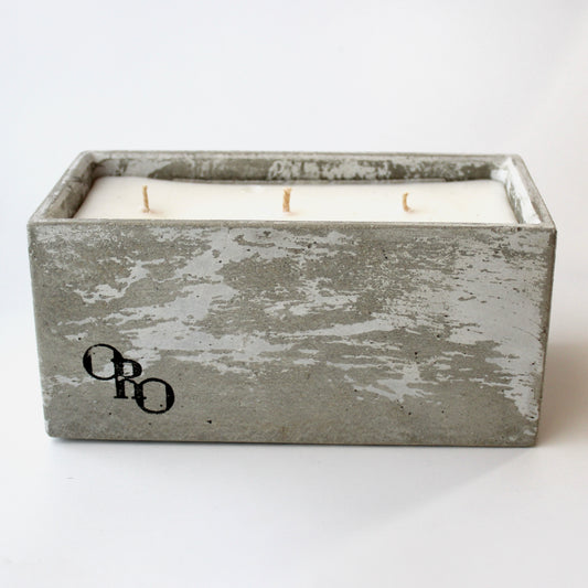 Rectangle stone candle