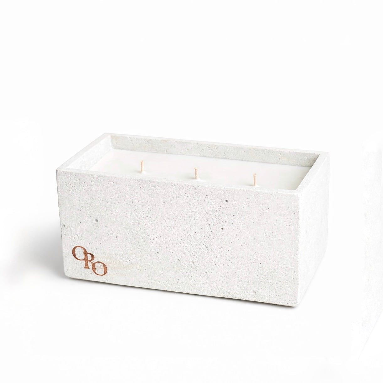 Rectangle stone candle