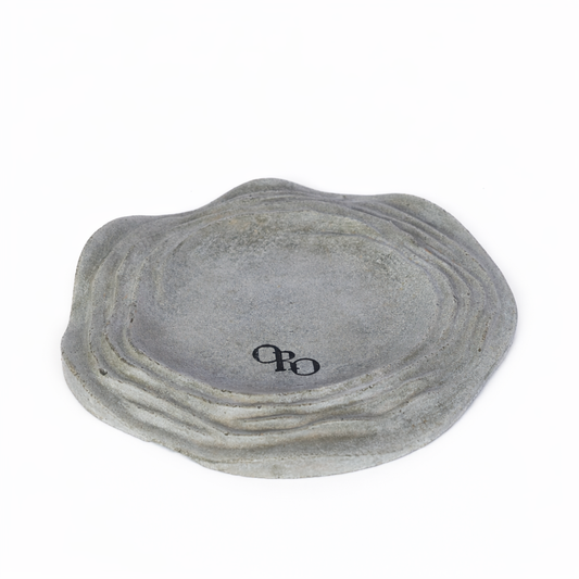 Layered round stone plate