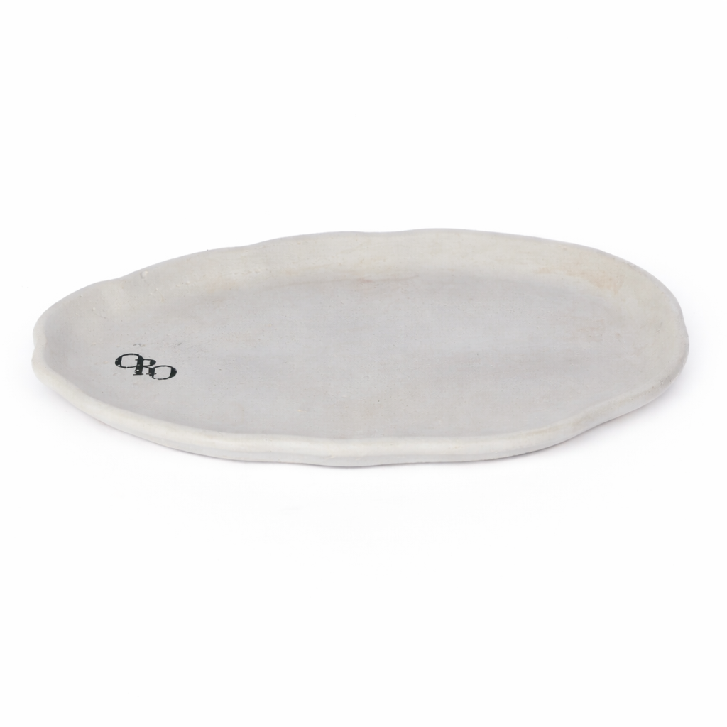 Oval wavy stone plate