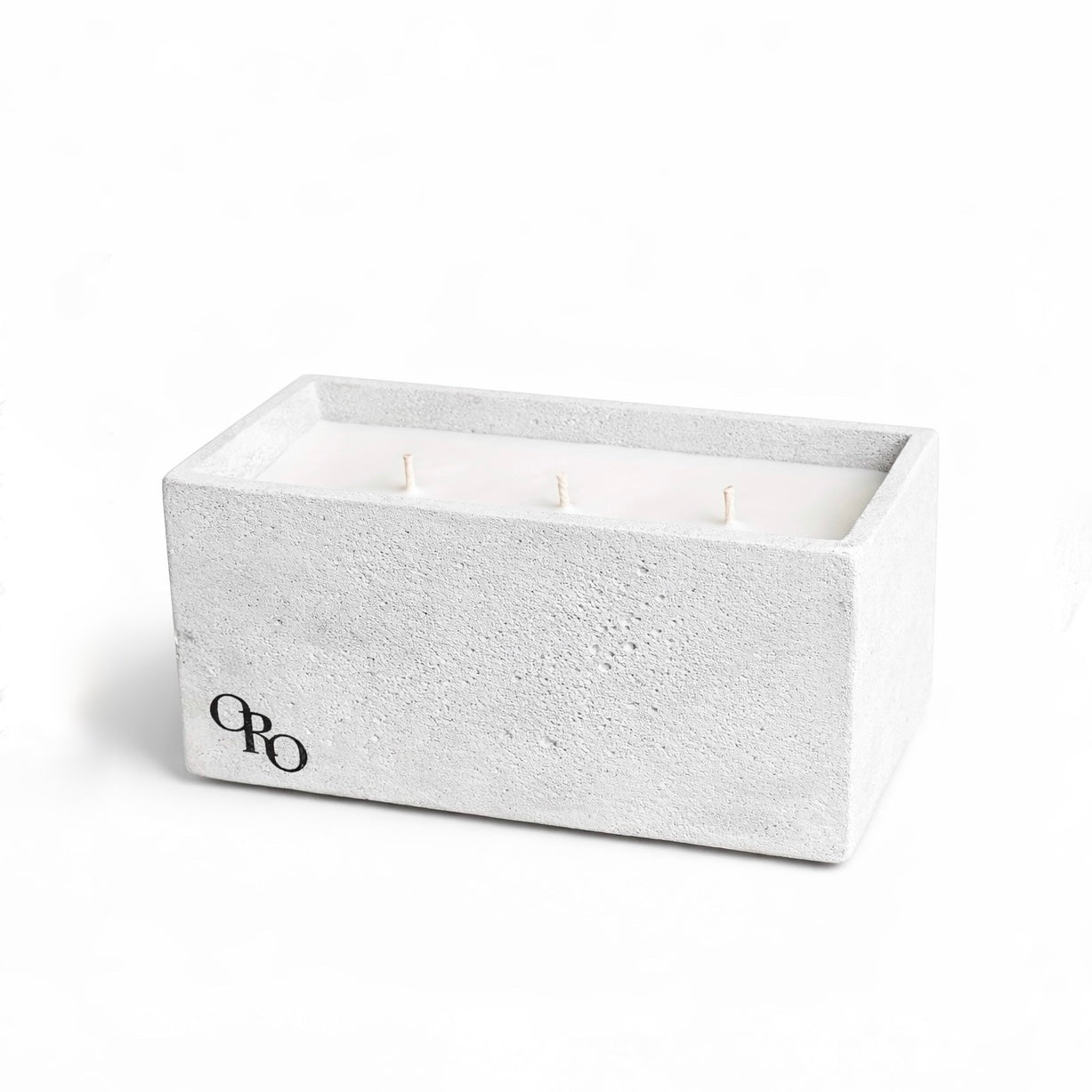 Rectangle stone candle