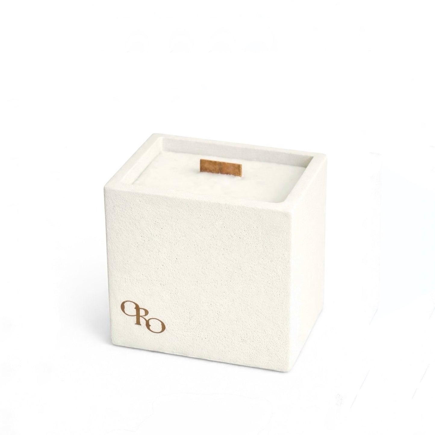 Square stone candle