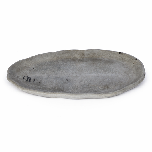Oval wavy stone plate