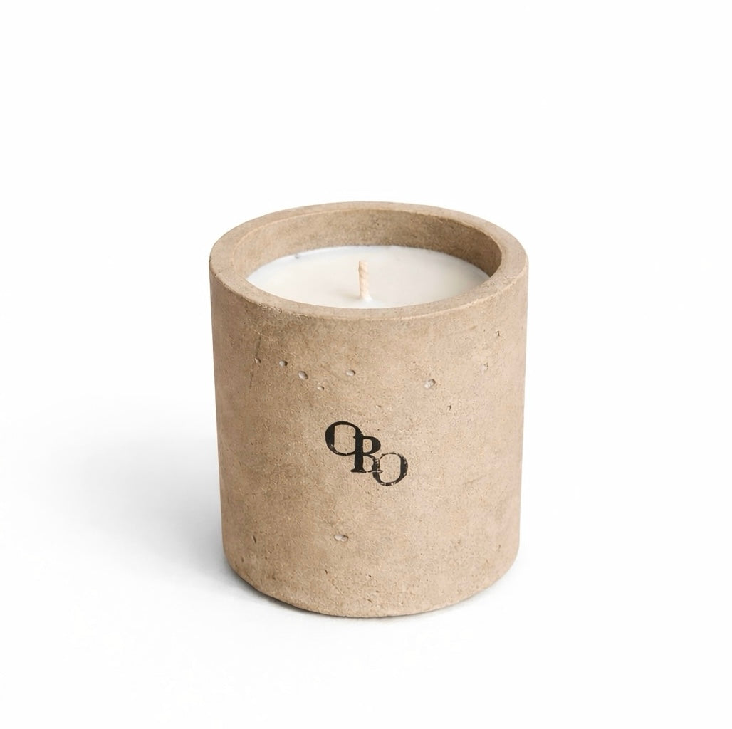 Small stone round candle