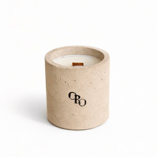 Small stone round candle
