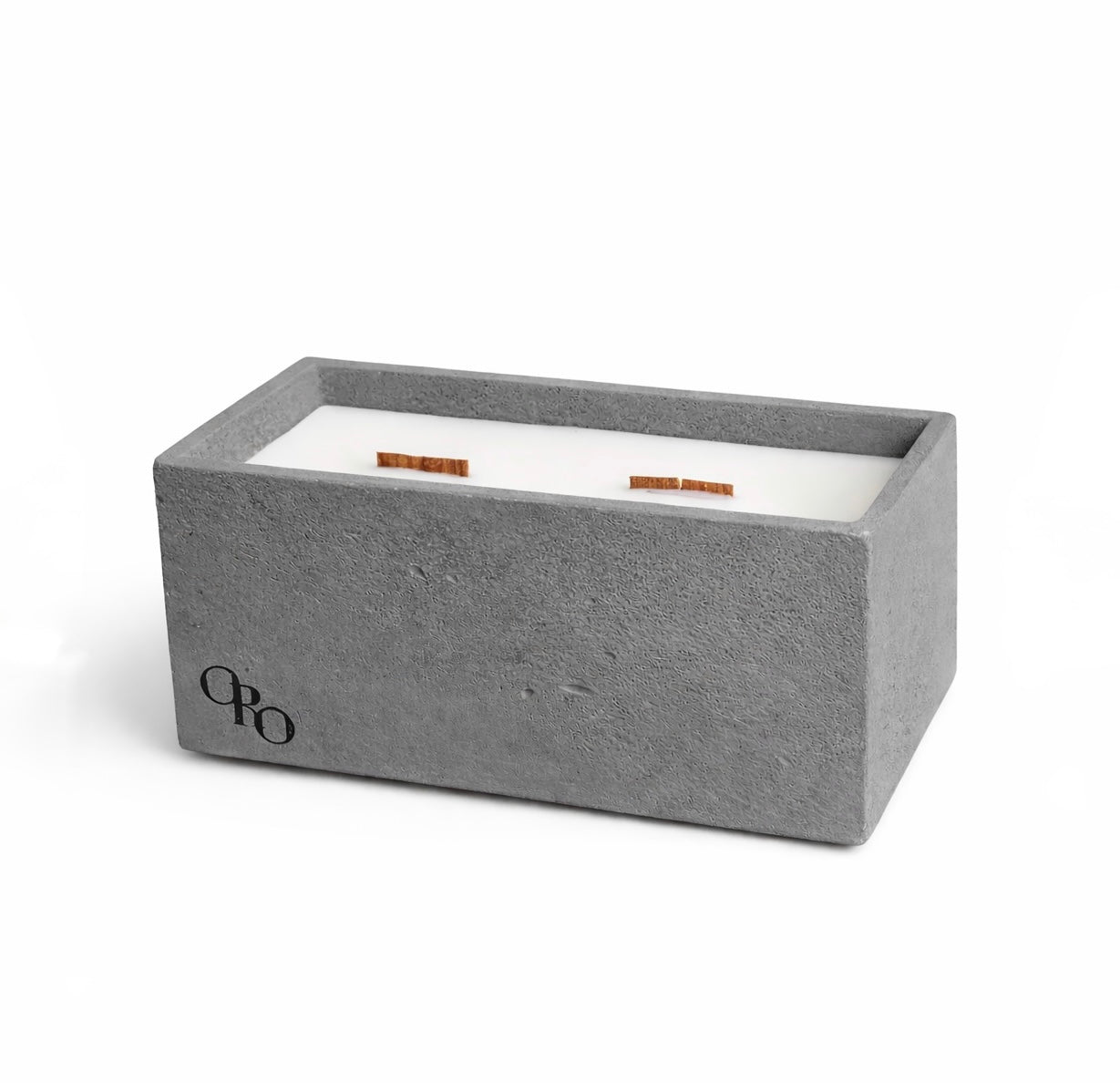 Rectangle stone candle
