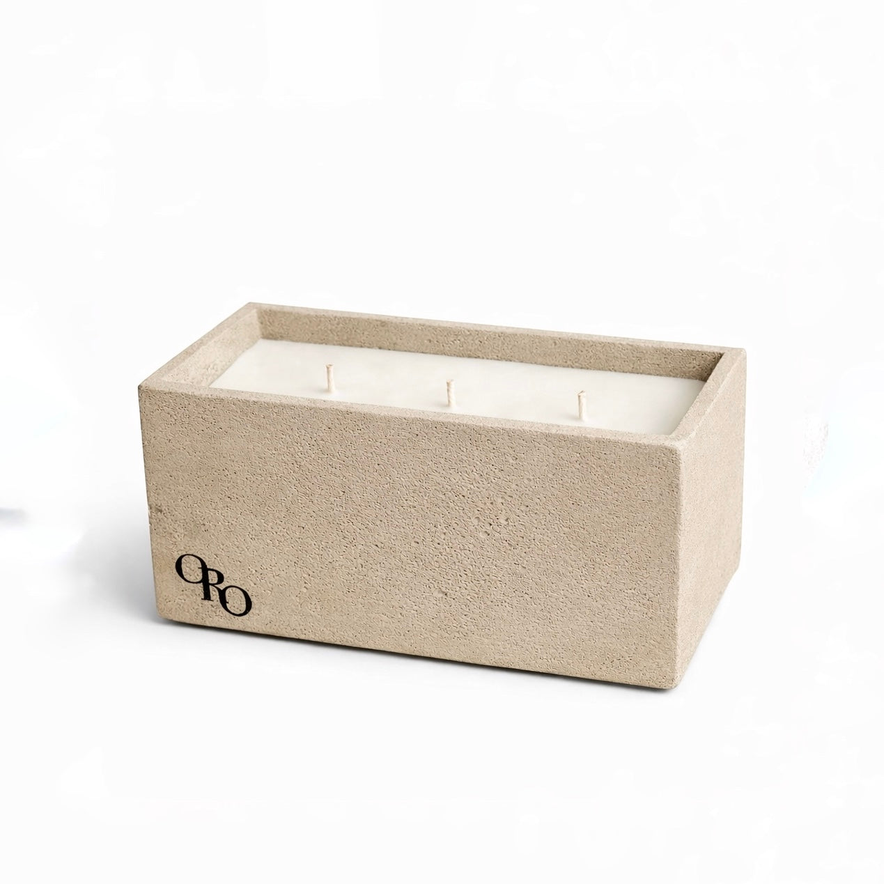 Rectangle stone candle