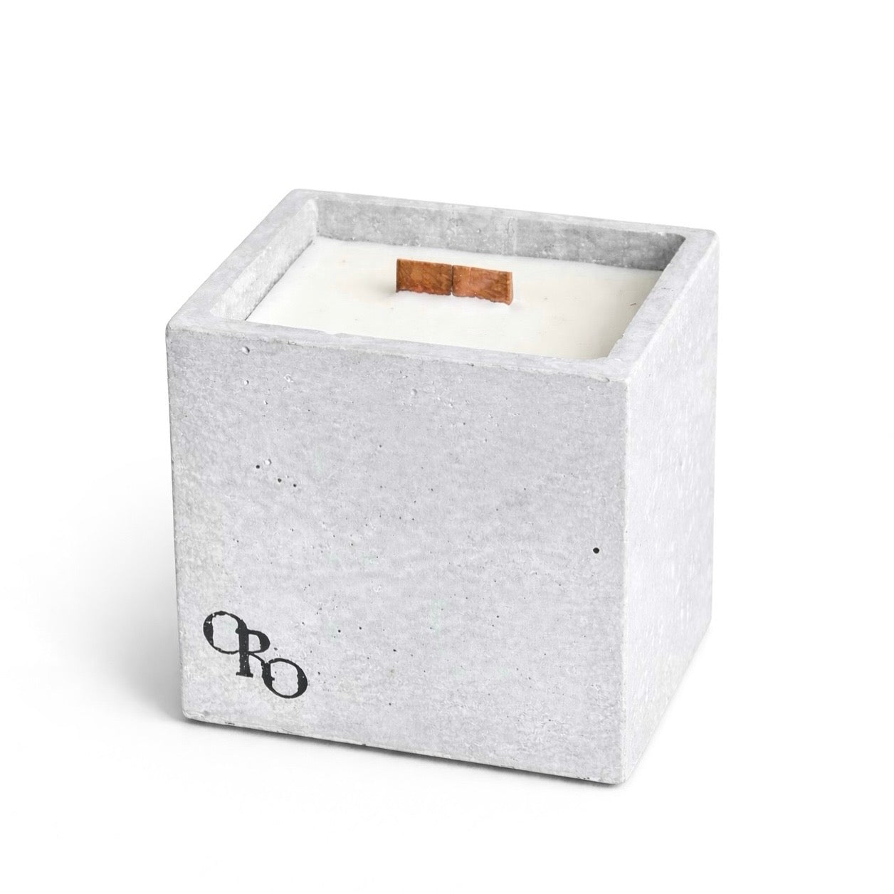 Square stone candle