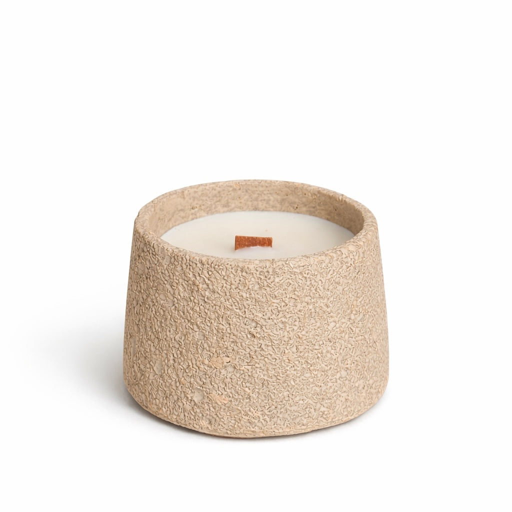 Small moon stone candle