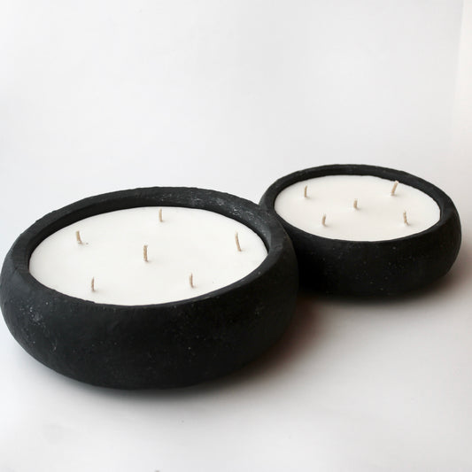 Black plate candle