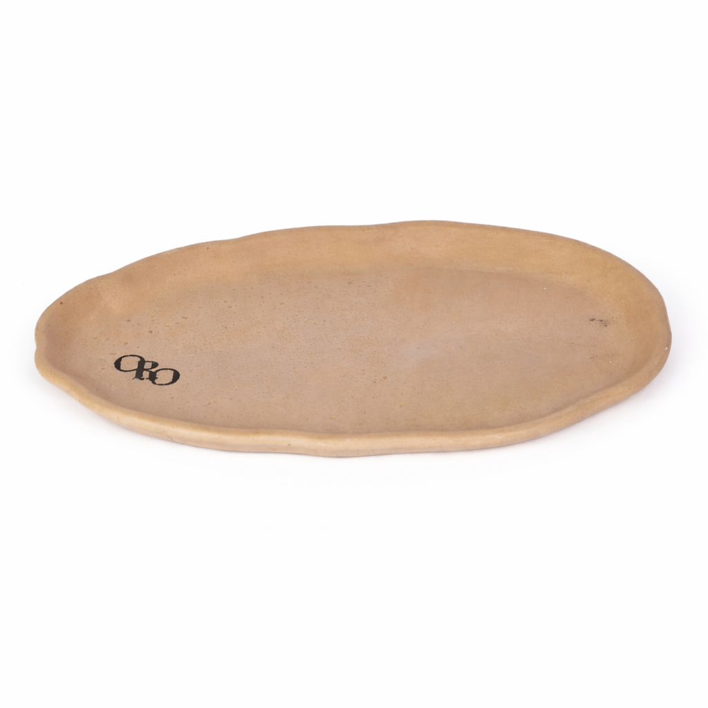 Oval wavy stone plate