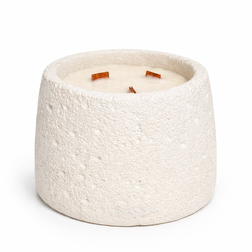 Large moon stone candle