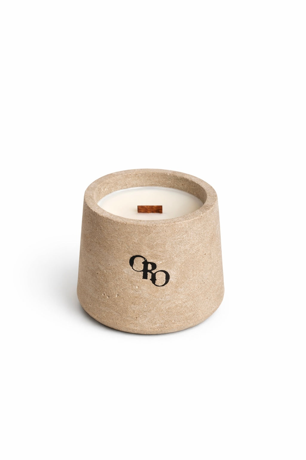 Curved round stone candle