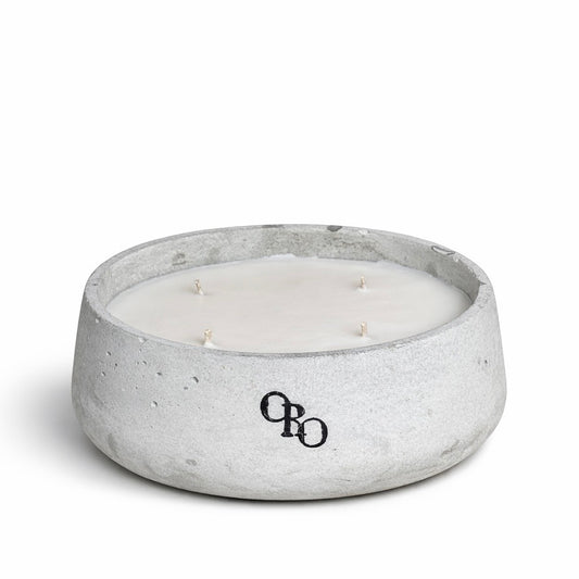 Medium plate stone candle