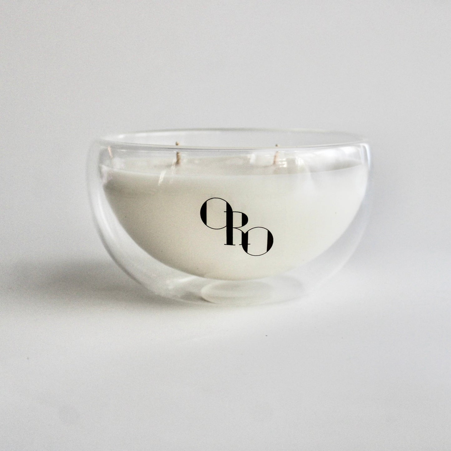 Double glass bowl candle