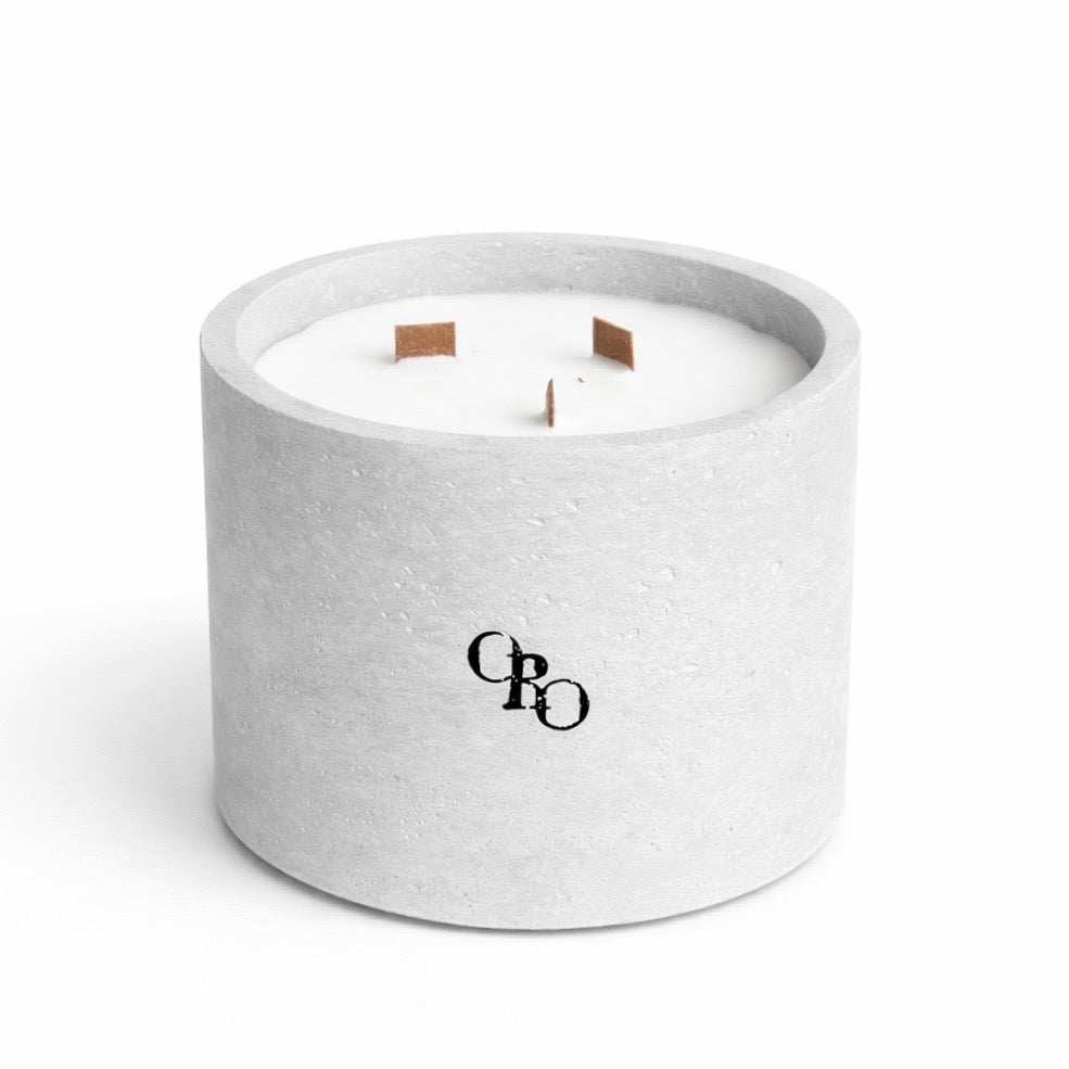 Large stone round candle