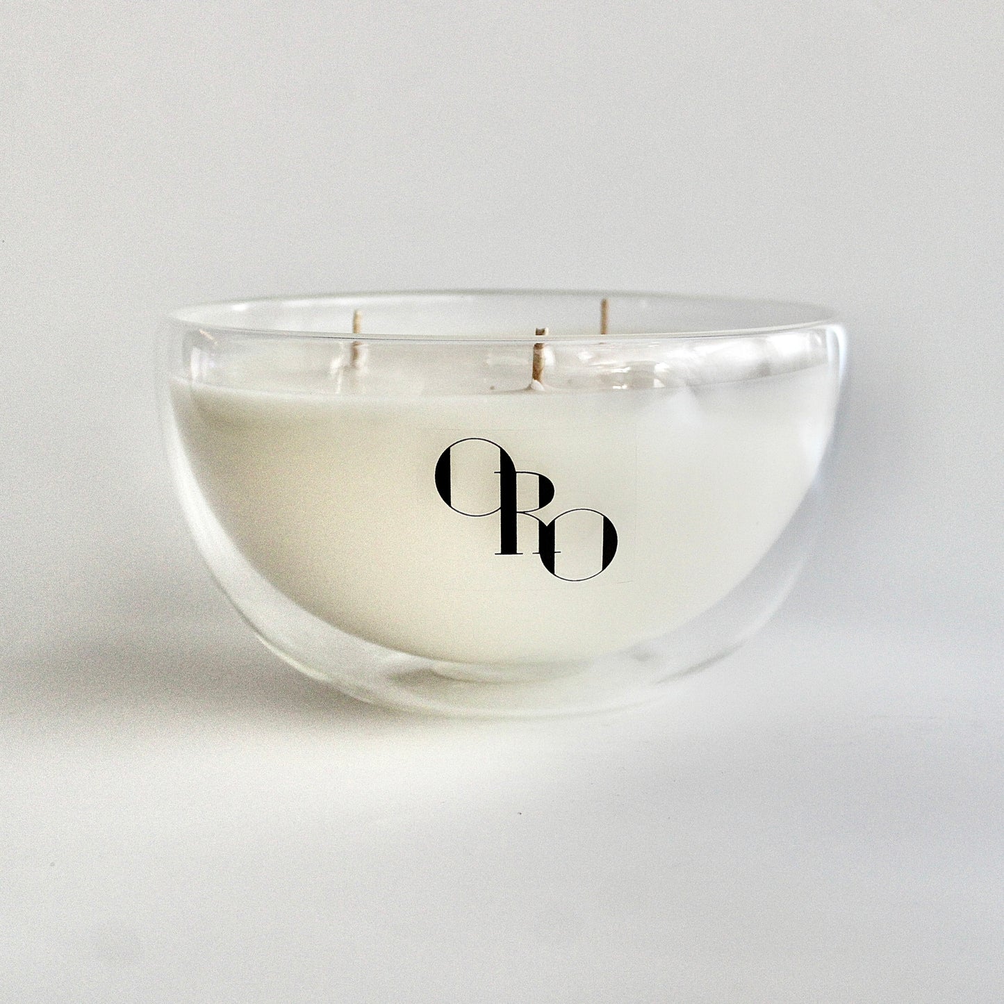 Double glass bowl candle